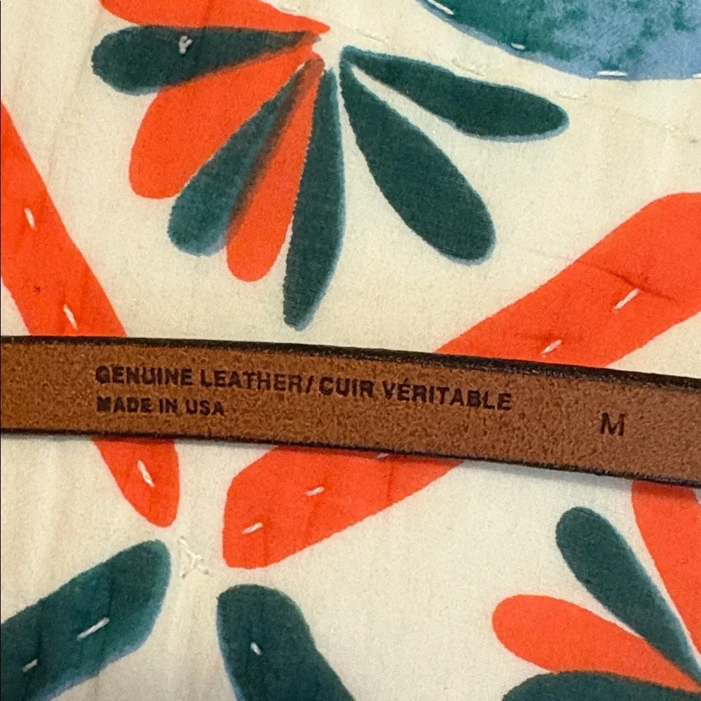 Brown Leather Metallic Women's Belt - Picture 4 of 4